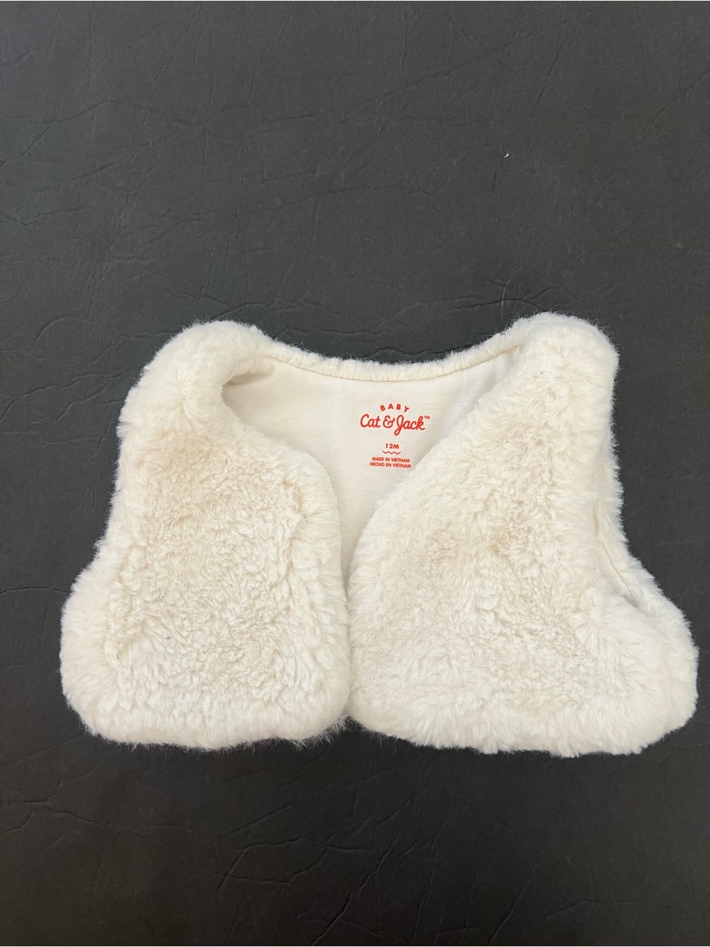 12M Cat & Jack Cream Faux Shearling Vest for Kids toddler NWOT